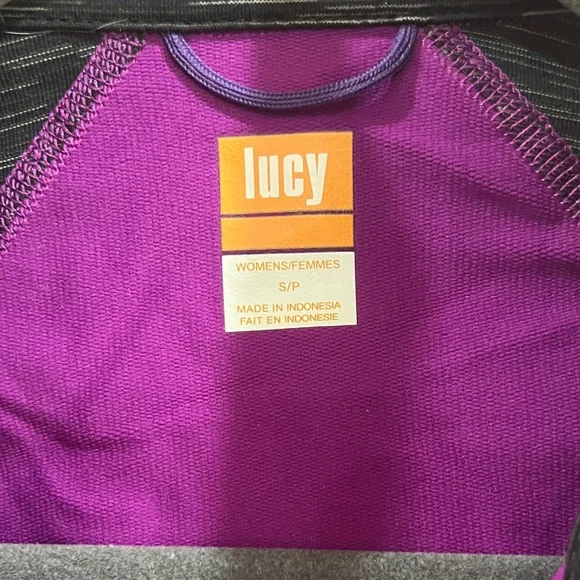 Lucy Purple and Black full zip jacket w/ thumb holes - size small - Picture 2 of 11